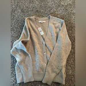 Women’s LOFT Cardigan with Gold Stars Size XL